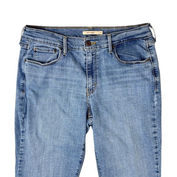 Levi's 505 Jeans Women's Sz14 Blue Straight Leg Stretch Denim Zip Mid-rise 90's - Picture 4 of 17